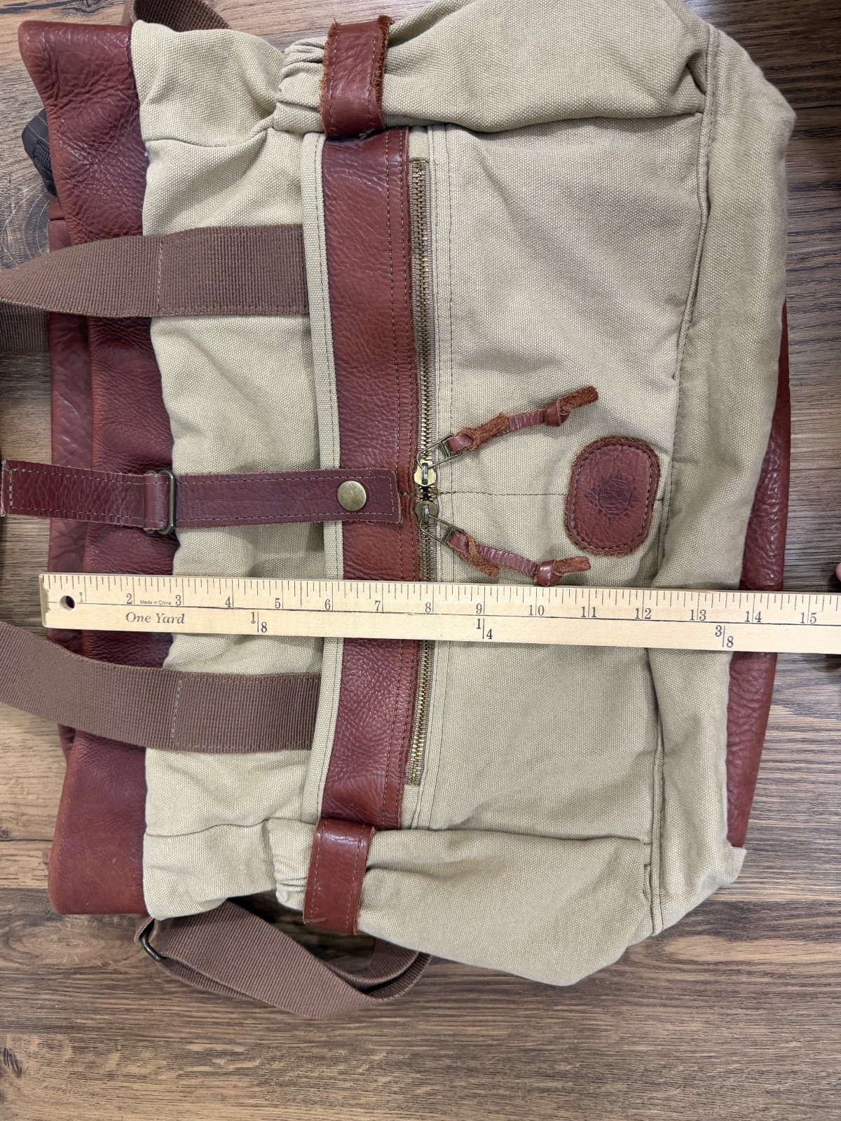 Buffalo Jackson Trading Co Leather Canvas Messenger Bag Territory Ahead