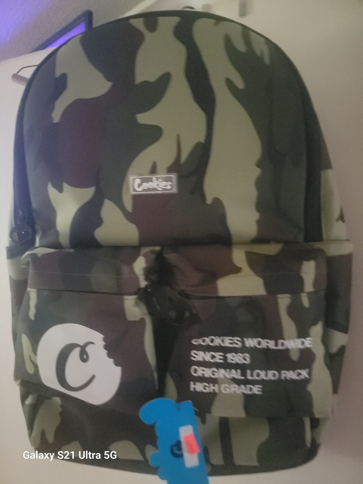 Cookies By Berner, Green Camo Backpack, Pockets, NWT