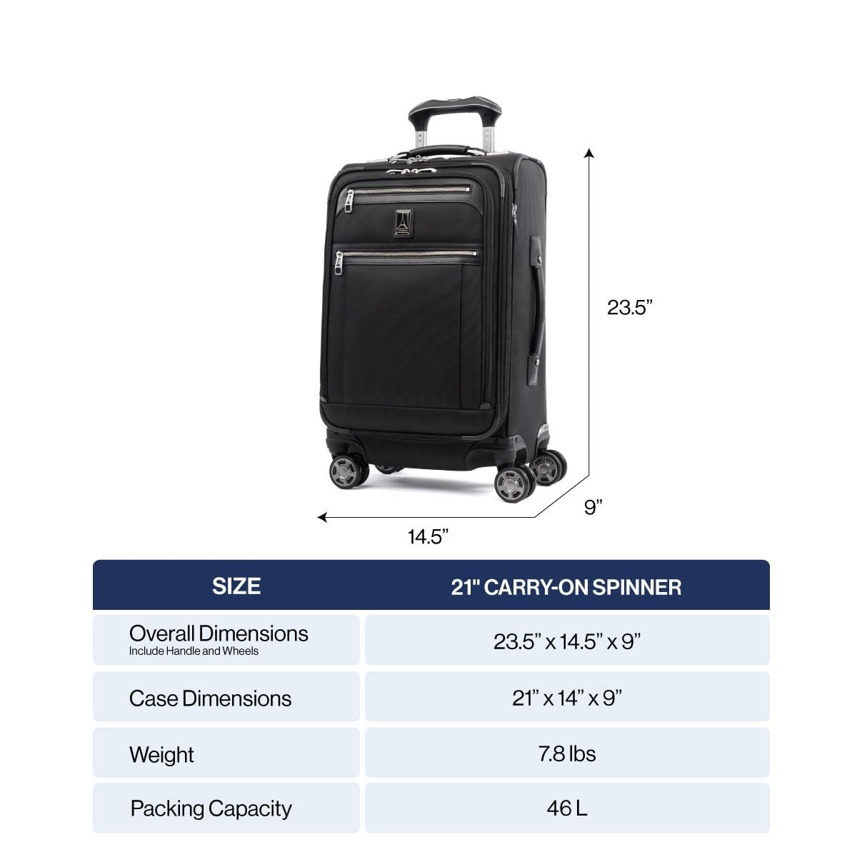 Travelpro Platinum Elite Softside Expandable Luggage, Red Carry On 21 Inch U8