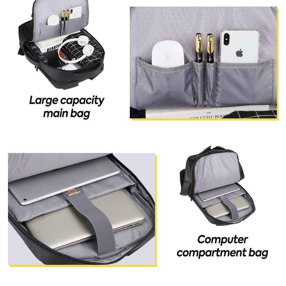 Lightweight Casual Laptop Backpack Business Travel Bag with USB Charging Port US