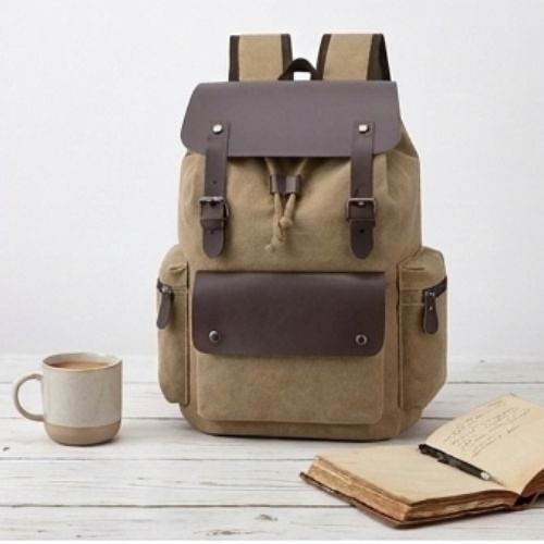 Vintage Canvas Backpack Rucksack Men Women Travel Laptop School Hiking Bag Large