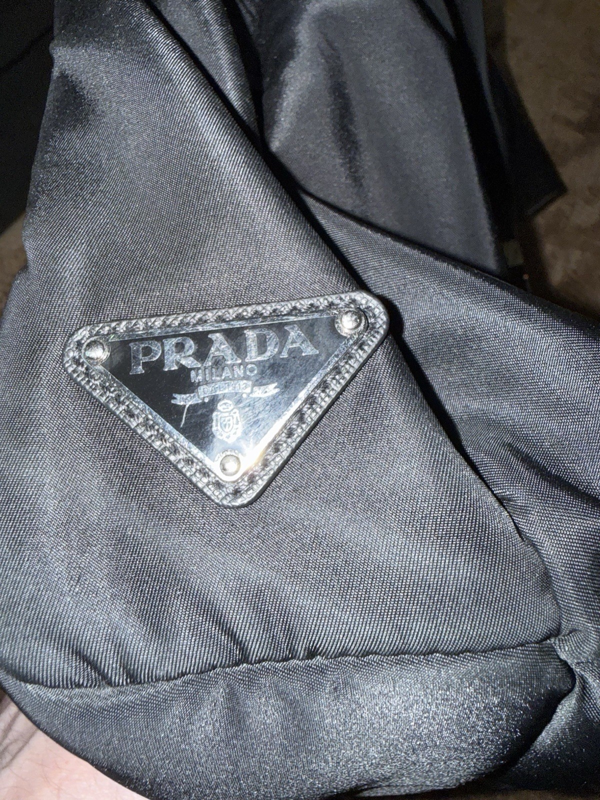 Prada Milano Black Nylon Backpack Large Buckle Laptop Bag AS IS Repair