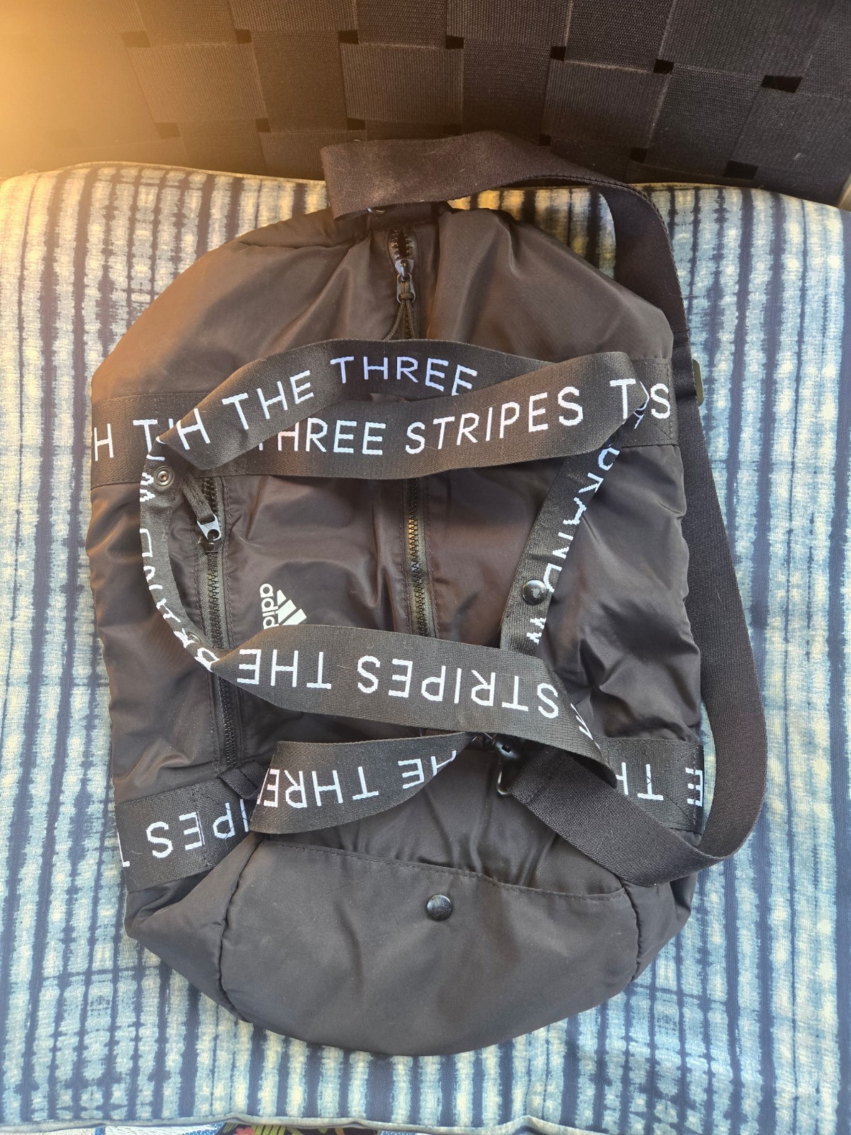 Adidas Black Sling Backpack Crossbody Bag W/ The Three Stripes Adjustable Strap