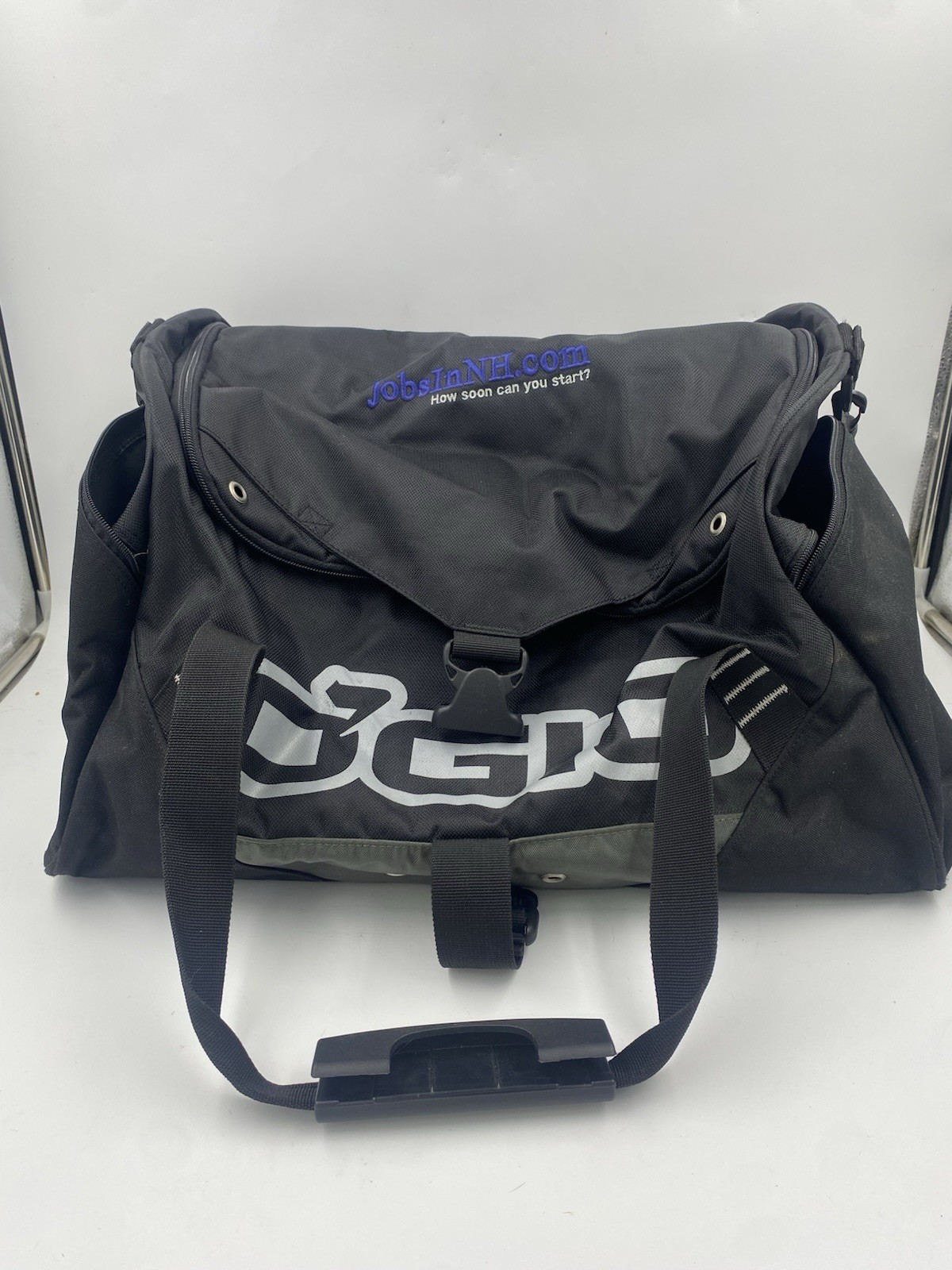 OGIO Black Half Dome Duffel Bag JobsinNH Embroidered on Top Multi Pocket, Carry