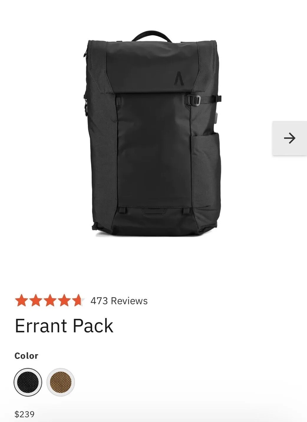 BOUNDARY SUPPLY Land Water Rock ERRANT BACKPACK Black Retail $239
