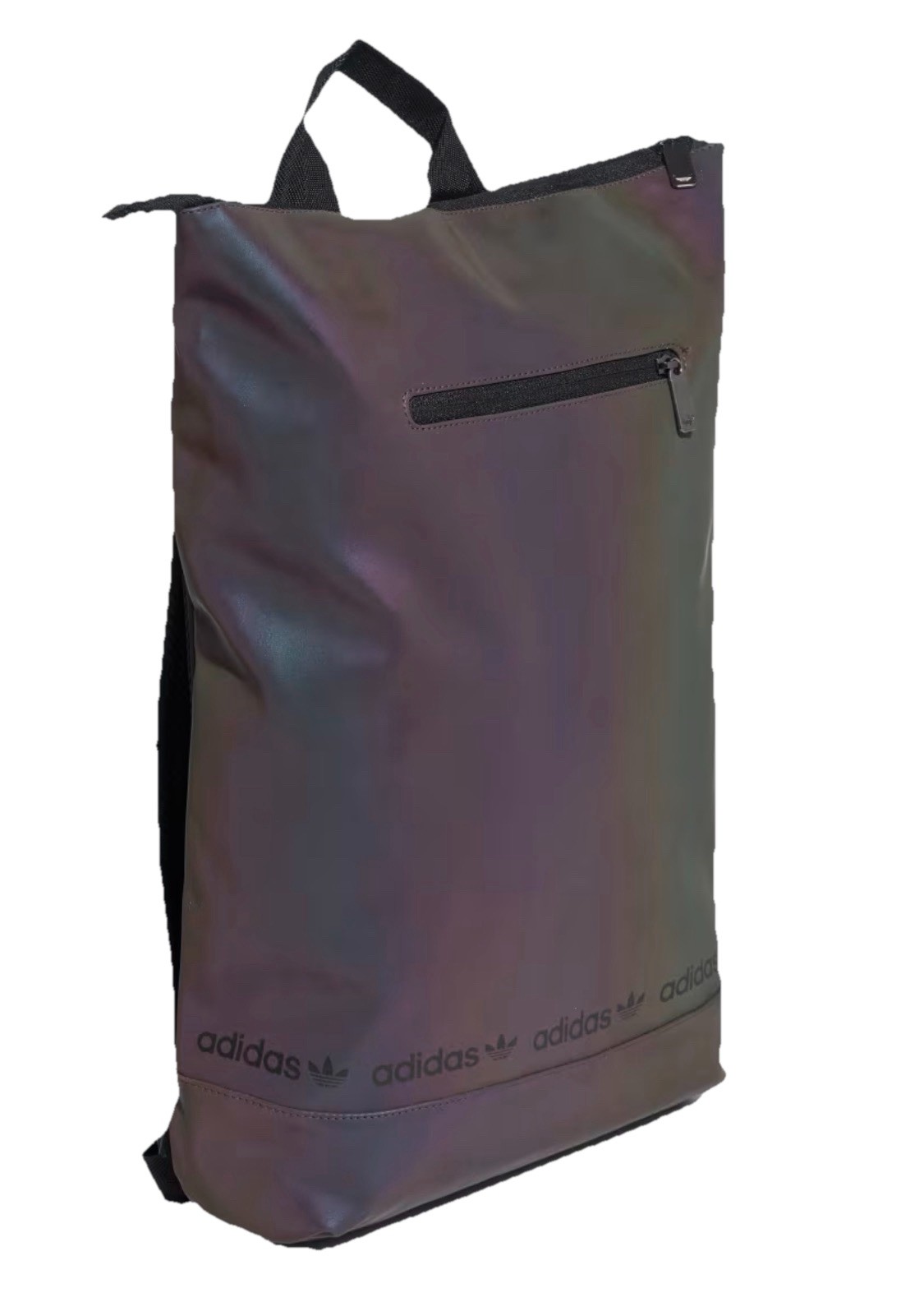 Adidas Top Load Reflective Backpack In An Oil Slick Colorway New