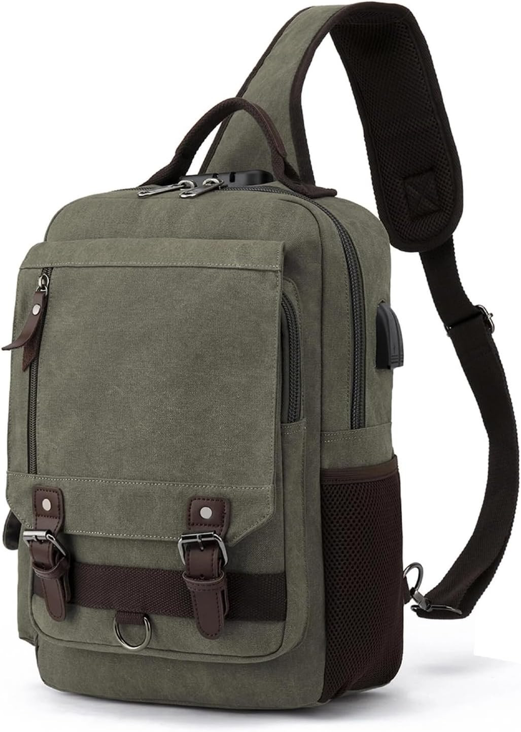 Sling Bag Large Capacity: Crossbody Bag for Men Fits 15.6 Inch Laptop A4 Files w