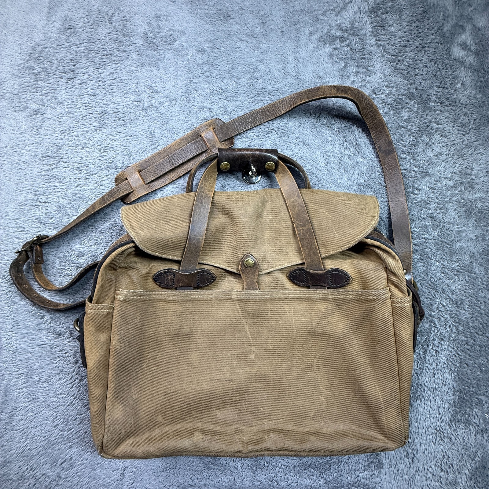 Vintage Filson 256 Original Briefcase Messenger Twill Bag Talon Zip 80s USA