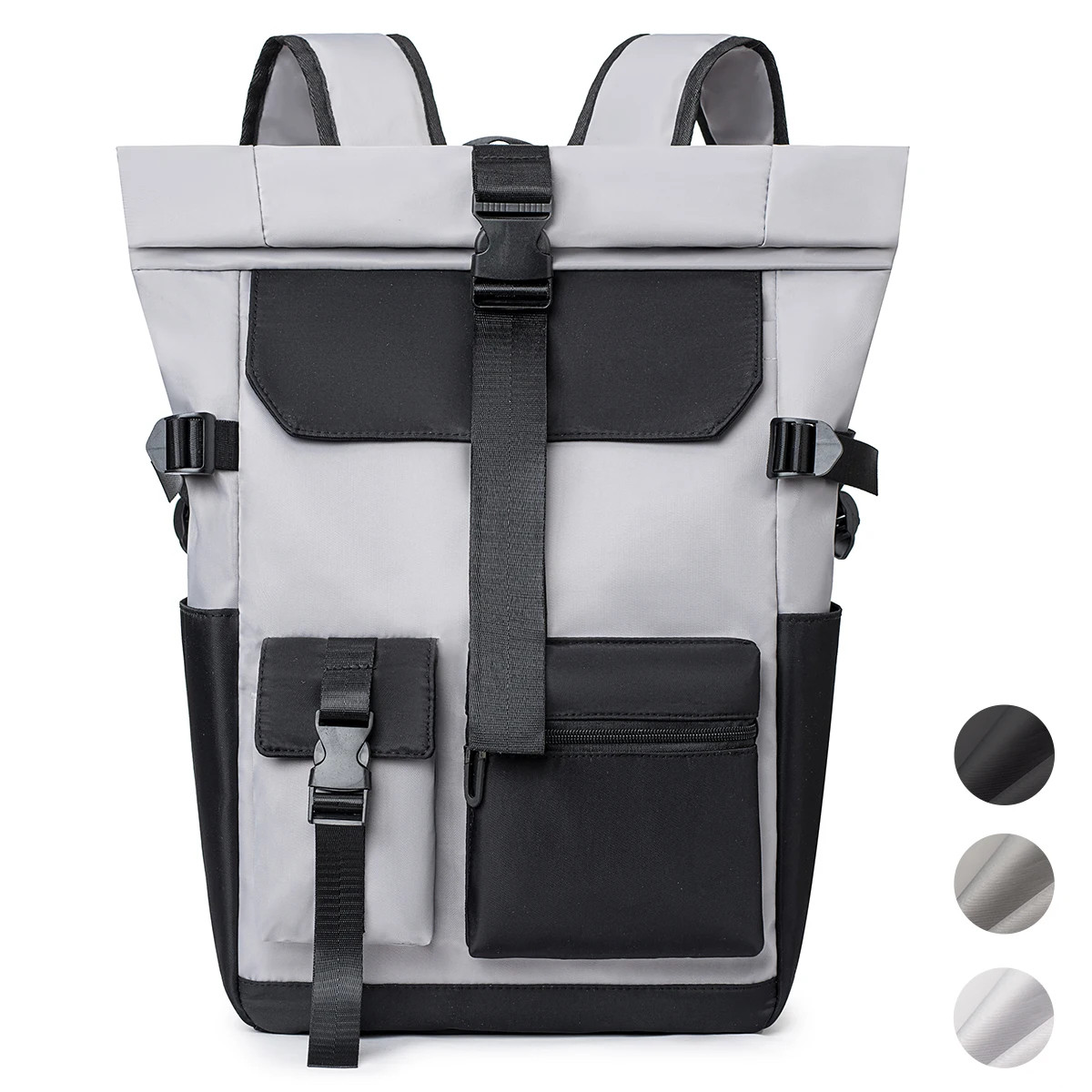 Travel Backpack 26L Lightweight Roll Top Backpack for Women Men, Anti-Theft Scho
