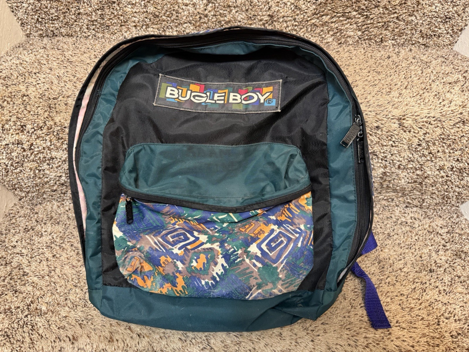 Vintage 90s Bugle Boy Spell Out Backpack Handle Kids Small Lightweight Bag