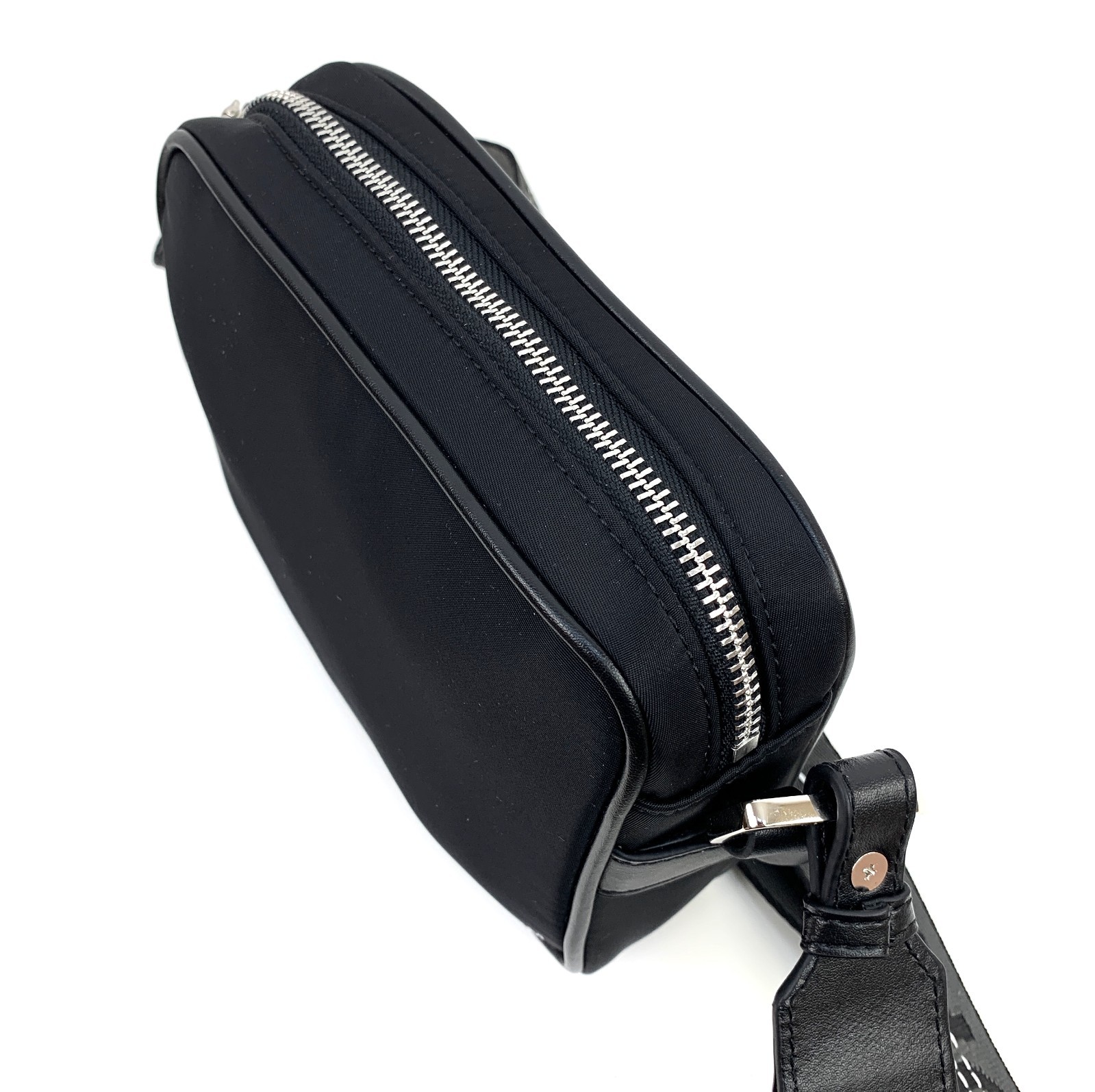 Off-White Virgil Abloh Nylon Webbing Messenger Crossbody Bag Black