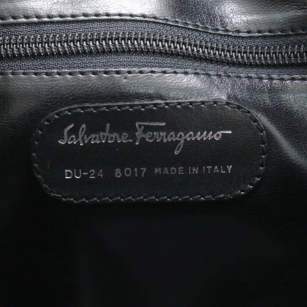 Salvatore Feragamo 2way Briefcase Business Tote Bag Leather Black 43x31x13cm