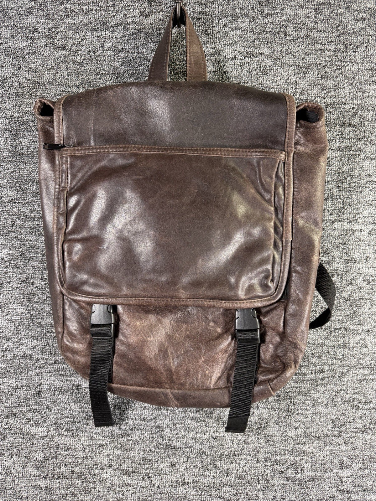 Wilsons Leather Black Leather Backpack Multiple Pockets Roomy Main Section