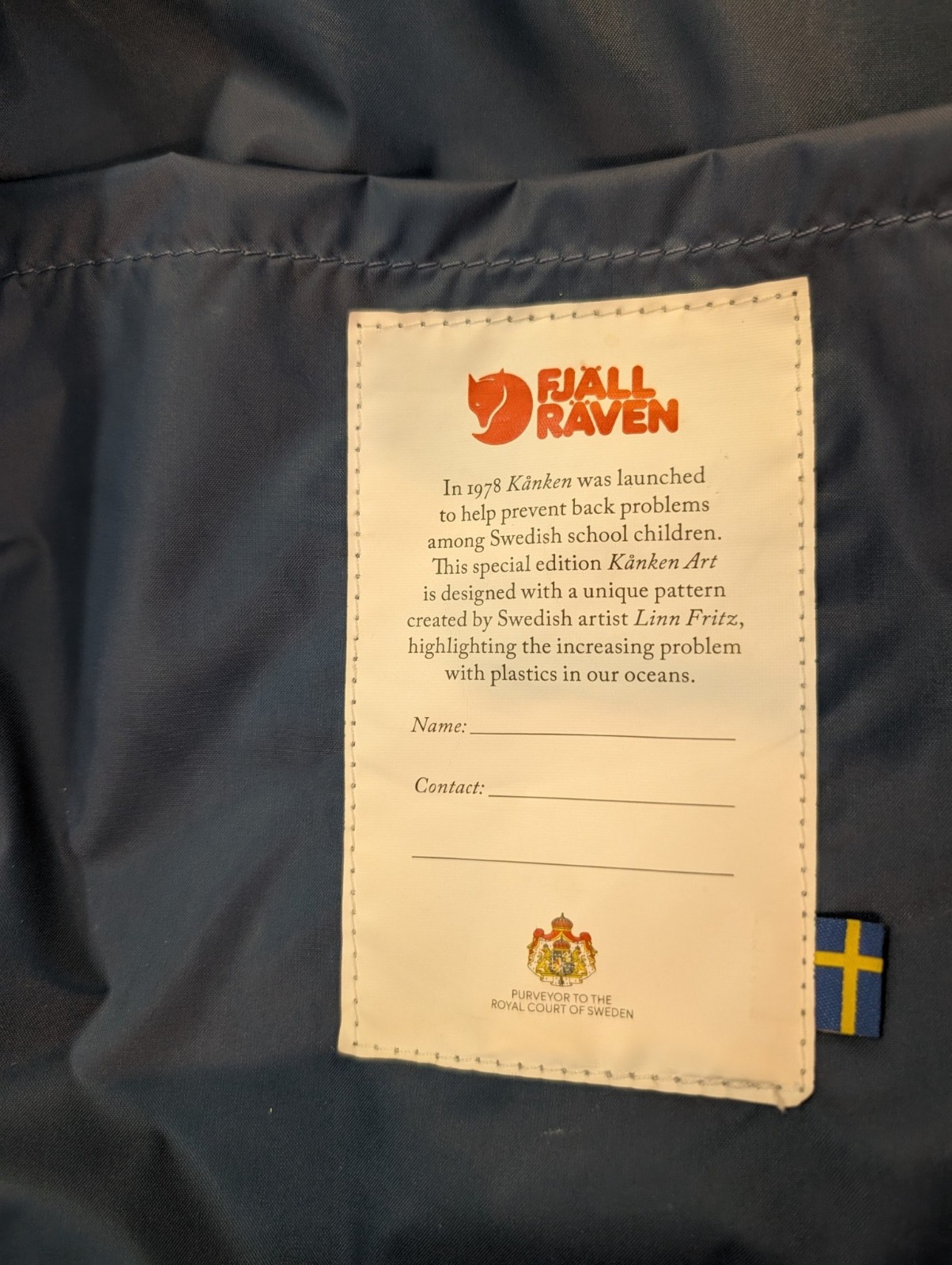 Fjallraven Kanken Art Laptop 15” Backpack Ocean Deep Blue Special Edition Bag