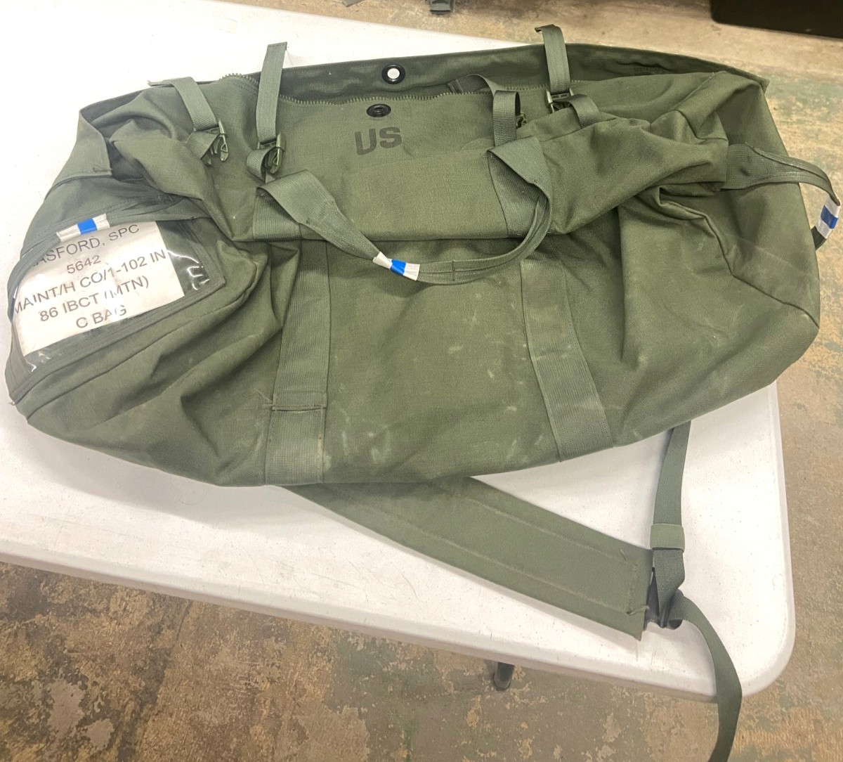 USGI Enhanced Duffle Bag 32x12x12 Nylon Carry Bag in OD Green GREAT COND