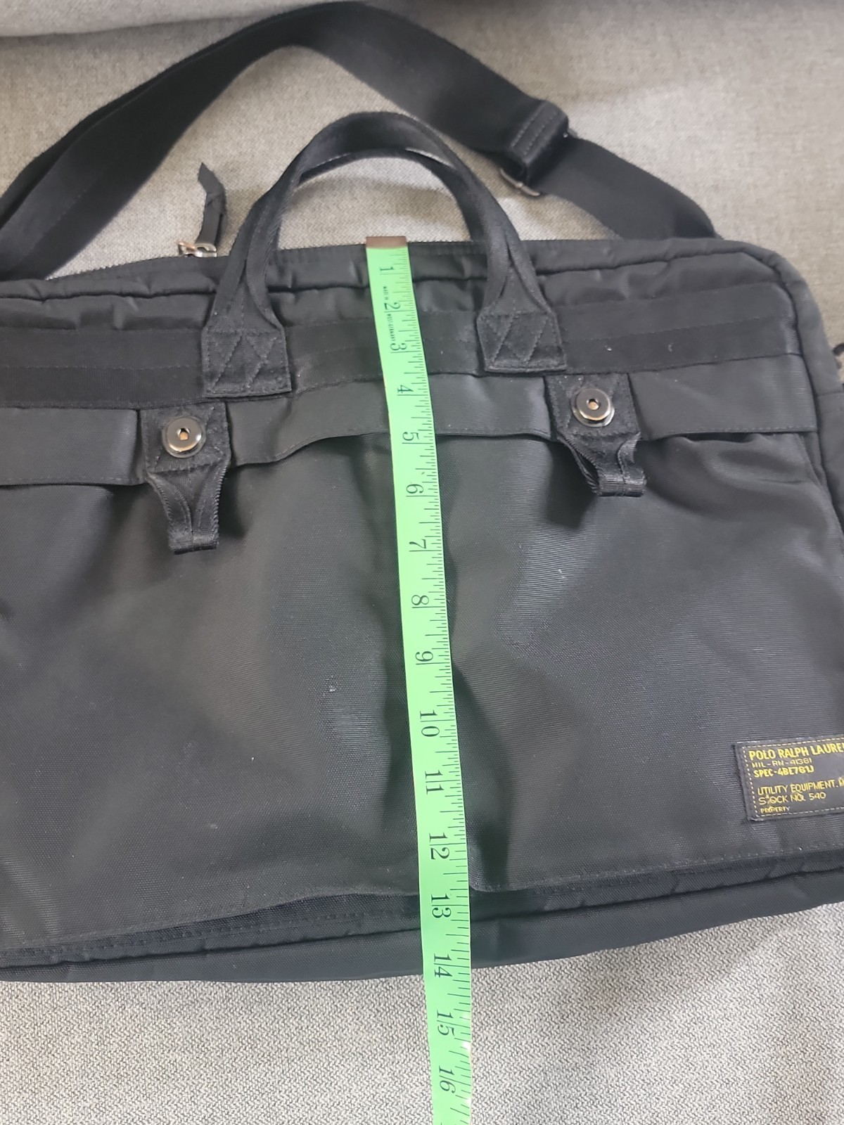 RARE Ralph Lauren Military Army Black/Camo Insulated Nylon Laptop Briefcase Bag