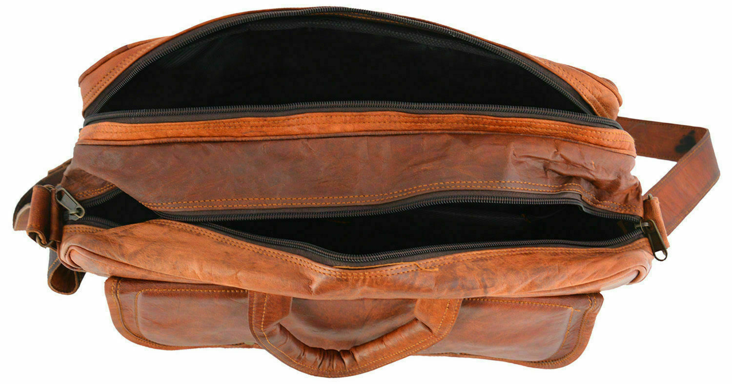 HANDMADE SERGUIO ROGETTI DESIGNER RUSTIC LEATHER BRIEFCASE LAPTOP BAG SATCHEL