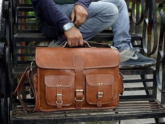 Handmade Men’s Prestige Leather Vintage Laptop Messenger Bag | Classic Briefcase