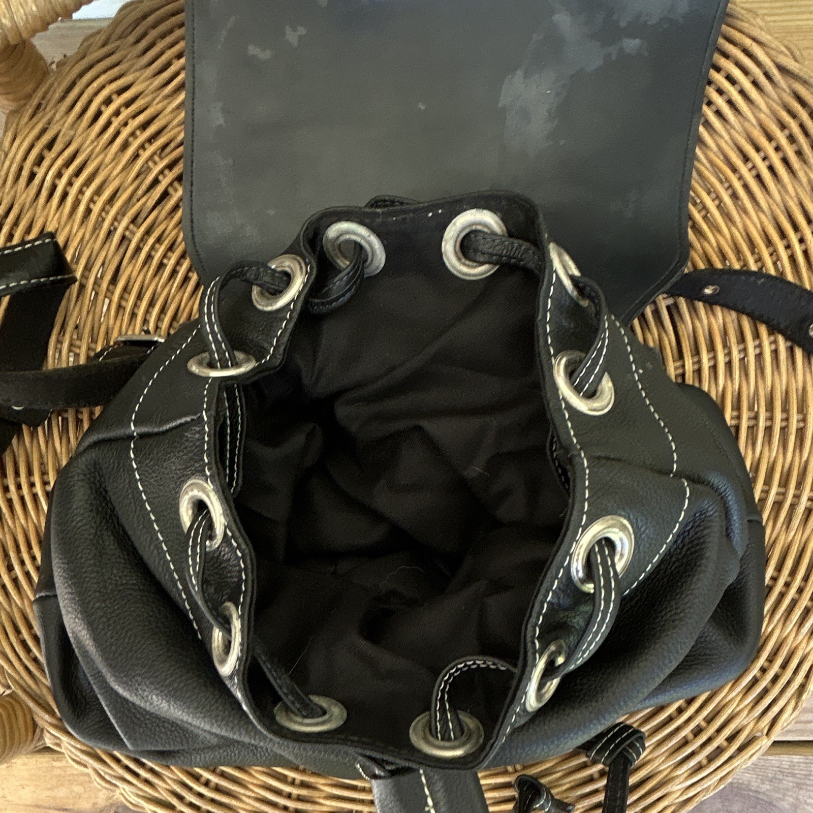 Harley-Davidson Black Drawstring & Buckle Backpack Shoulder Strap