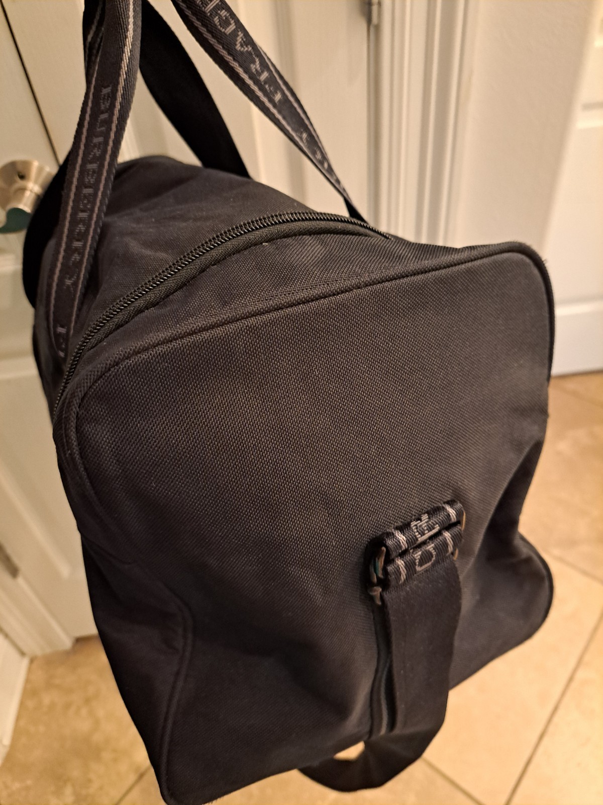 BURBERRY Fragrances Weekender Duffle Bag Black Signature Handles Shoulder Strap