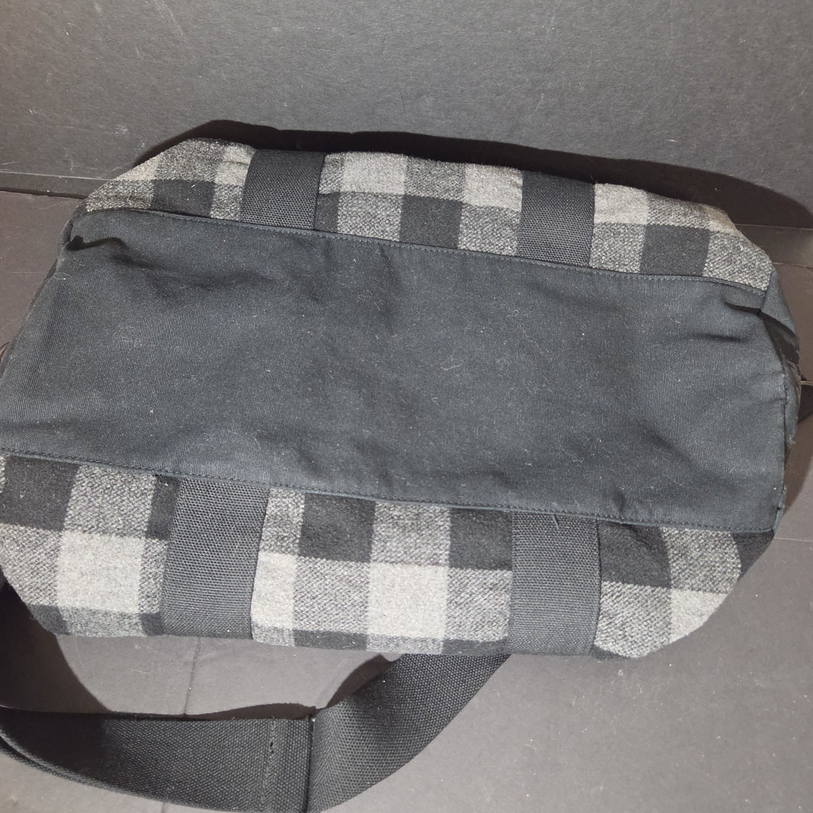 American Eagle Outfitters Black and Gray Plaid Flannel Weekender Duffle Bag AEO