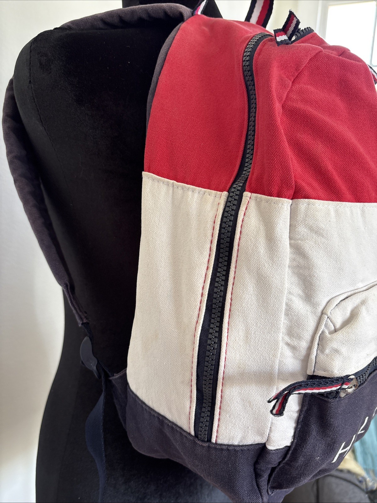 Tommy Hilfiger Backpack 100% Cotton Americana Nautical Colorblock Preppy