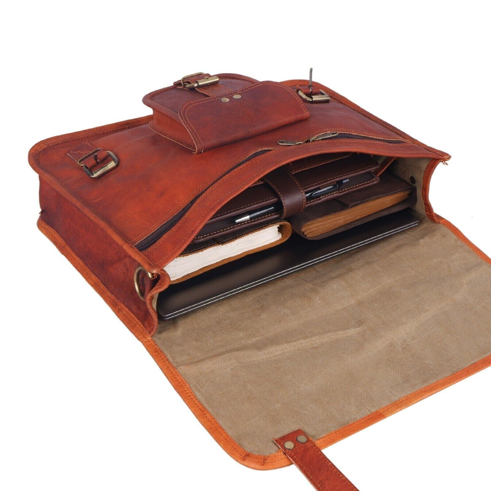 New bags 15″ Leather distressed messenger bag laptop bag computer case shoulder
