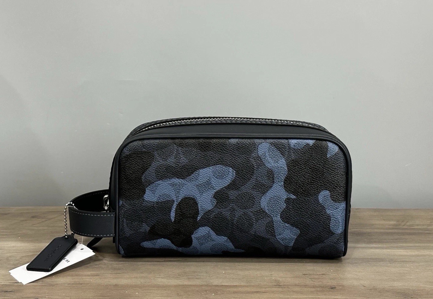 COACH Small Travel Kit In Signature Camo Print And Leather CX879 Blue Multi NWT