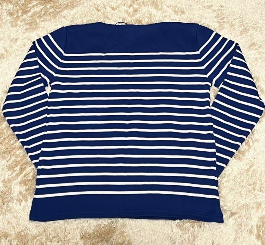 Le Mont St Michel Striped Border Knit Sweater Blue M Size Men Wool Acrylic Japan