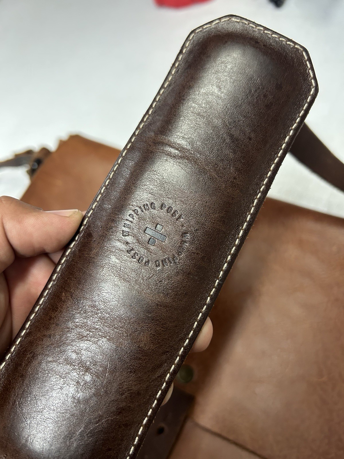 Whipping Post WP Men’s Standard Large Vintage Leather Messenger Bag Brown