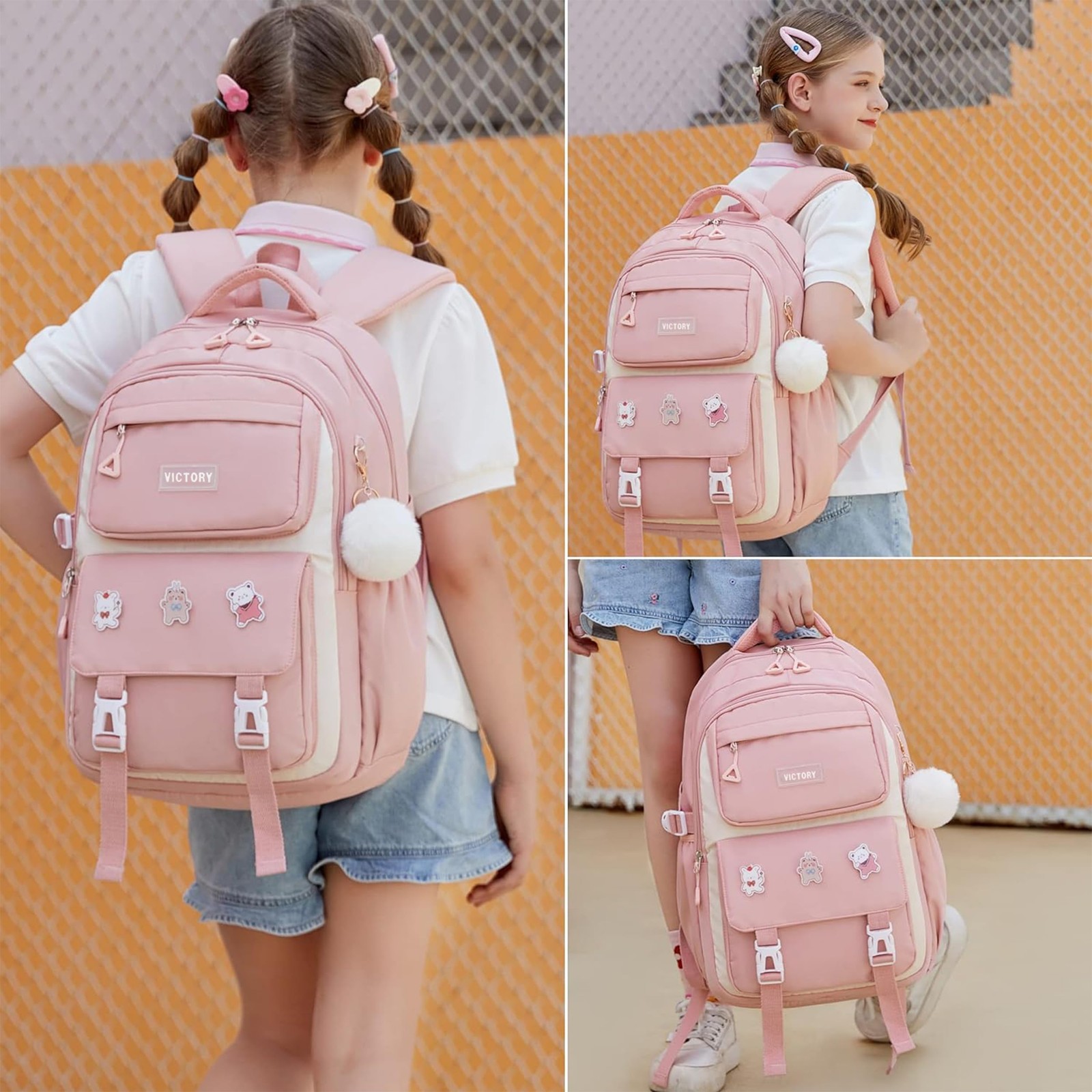 Backpack for Girls Set with Pencil Case 15.6 Inch Laptop School Bag Cute Kids…