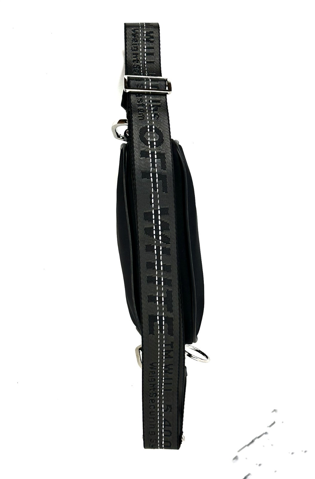 Off-White Virgil Abloh Nylon Webbing Messenger Crossbody Bag Black