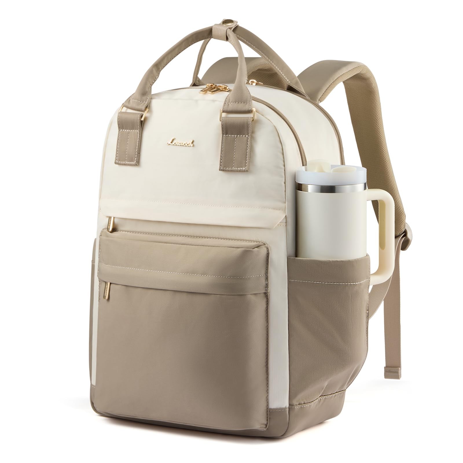 Laptop Backpack for Women with Giant Tumbler Holder Pocket, 15.6 inch Laptop …