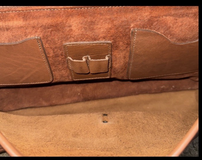 jack georges messenger bag briefcase Vintage Leather Brown Made In USA