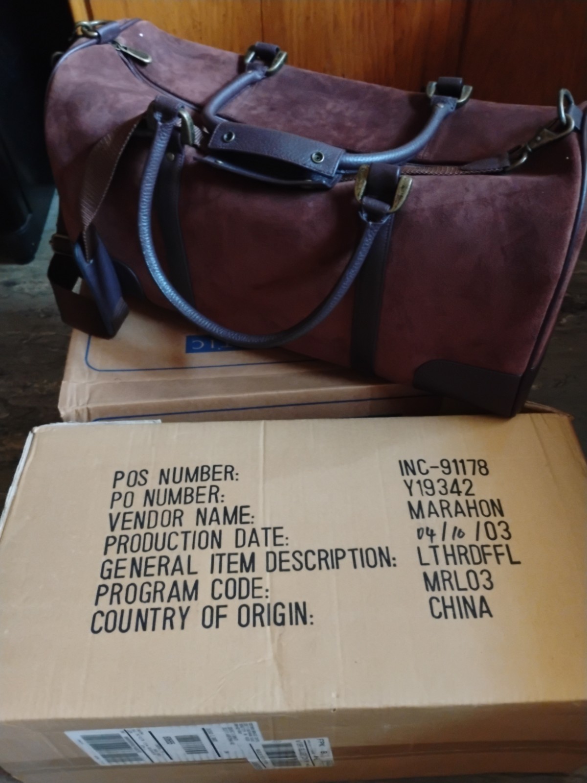Marlboro 2003 Guts Grit Gear Vintage Brown Suede Leather Duffle/Travel Bag
