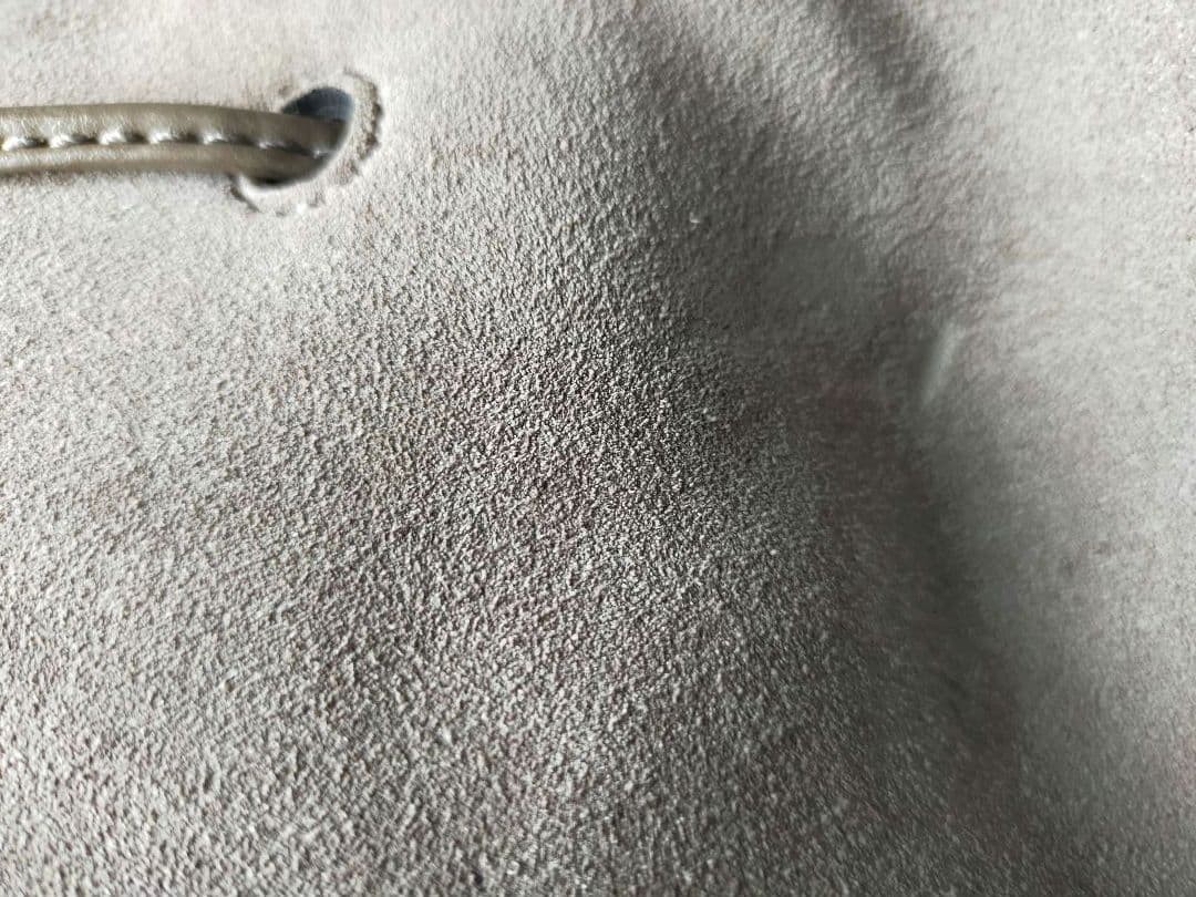 Vintage RALPH LAUREN Suede Shoulder Bag Charm Satchel Beige Gray Tote Women JPN