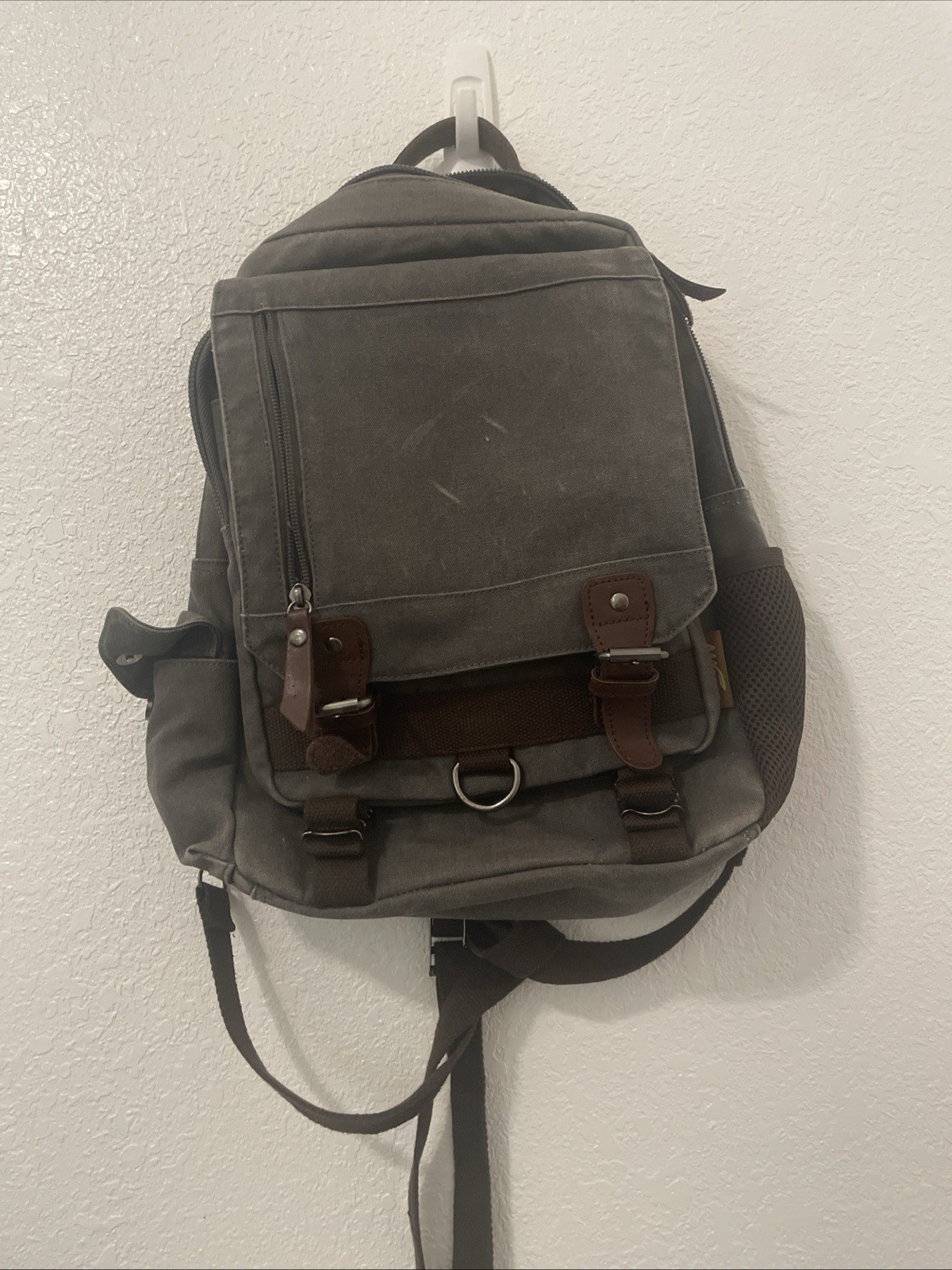 Unisex Canvas Convertible Backpack Rucksack Pack Sling Work Dad Bag Travel