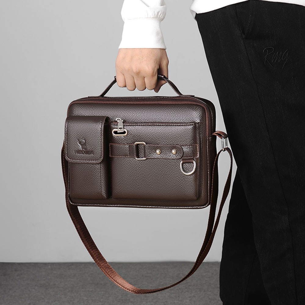 Laptop Shoulder Bag Zipped Document Messenger Briefcase Work Travel Office Strap