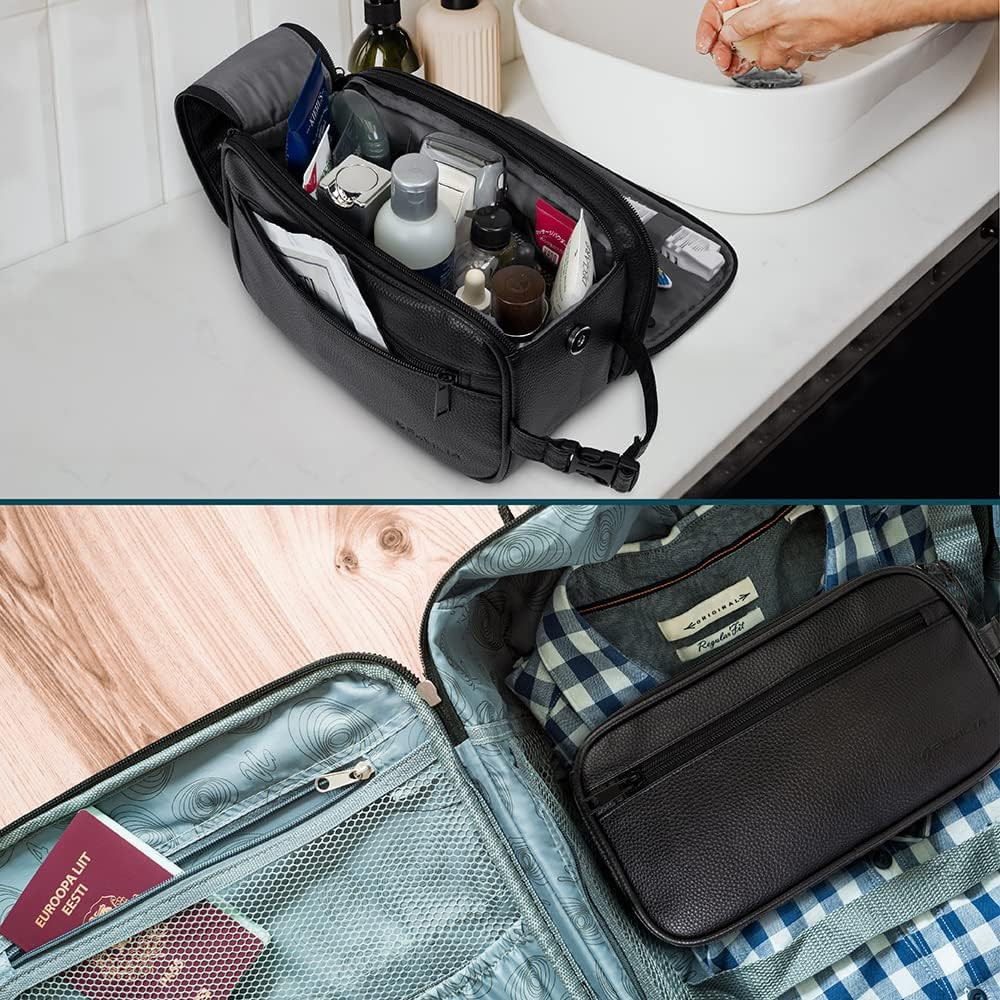 Toiletry Bag for Men, Travel Essentials Shaving Dopp Kit, Mens Travel Bag Toilet