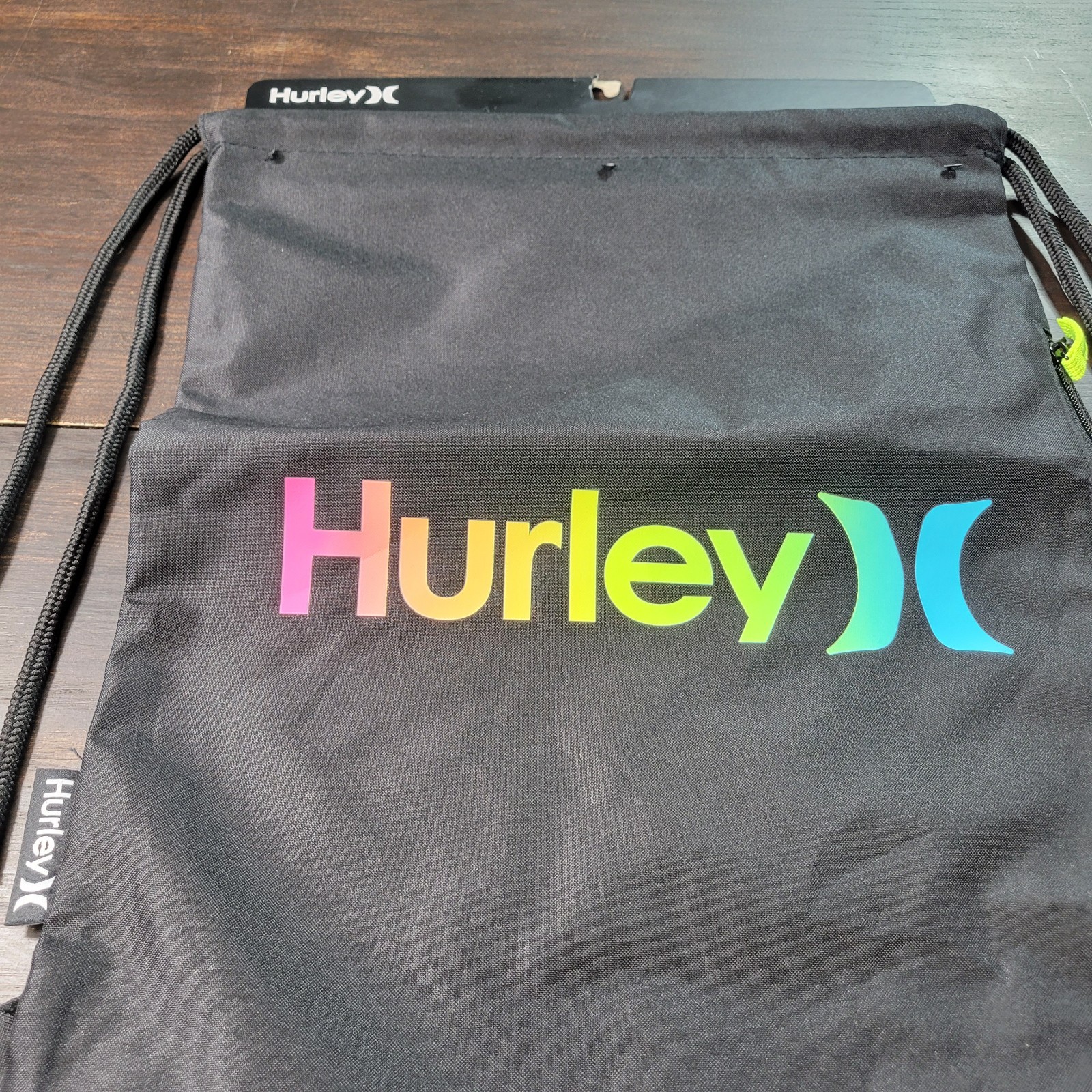 Hurley Cinch Sack Drawstring Bag Backpack Gym School Tote Multicolor Ombre O/S