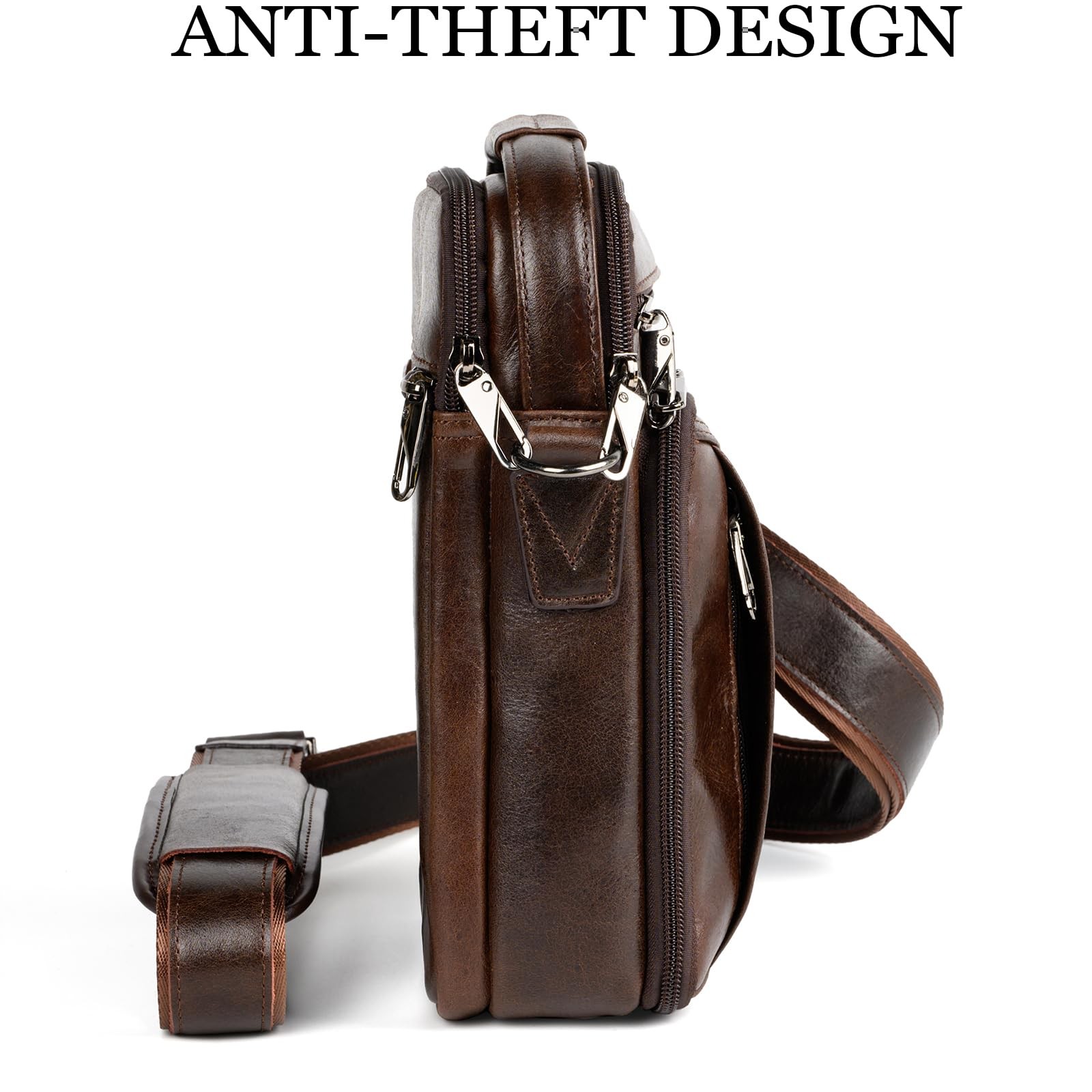 – Leather Small Messenger for Men – Women Shoulder Chest Travel Bag – Crossbo…