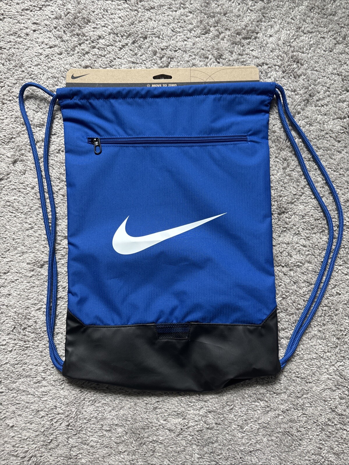 Nike Brasilia 9.5 Drawstring Blue Backpack Bag Training Gym Sack Pack