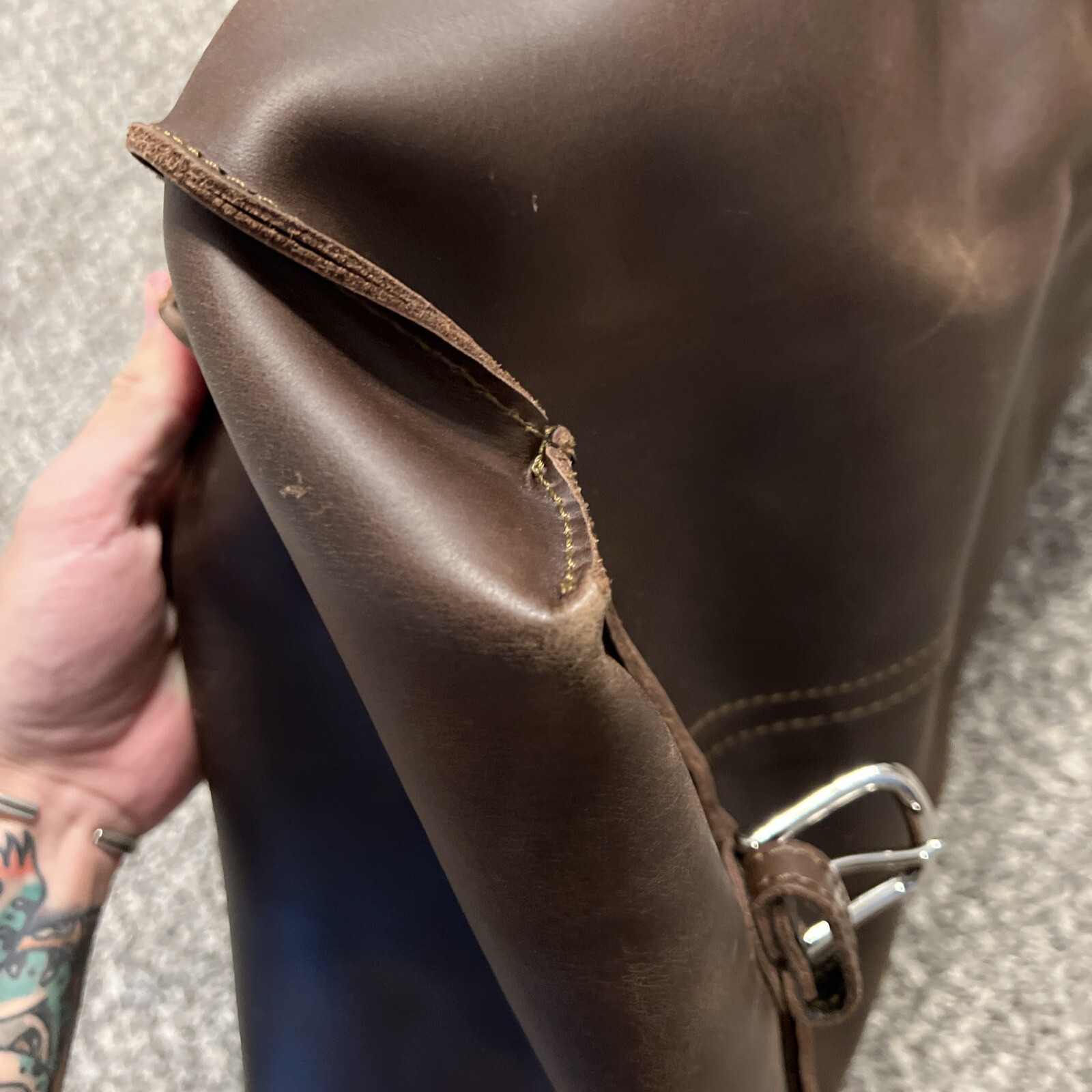 Saddleback Leather Dry Bag Chocolate Brown with Script Logo Discontinued
