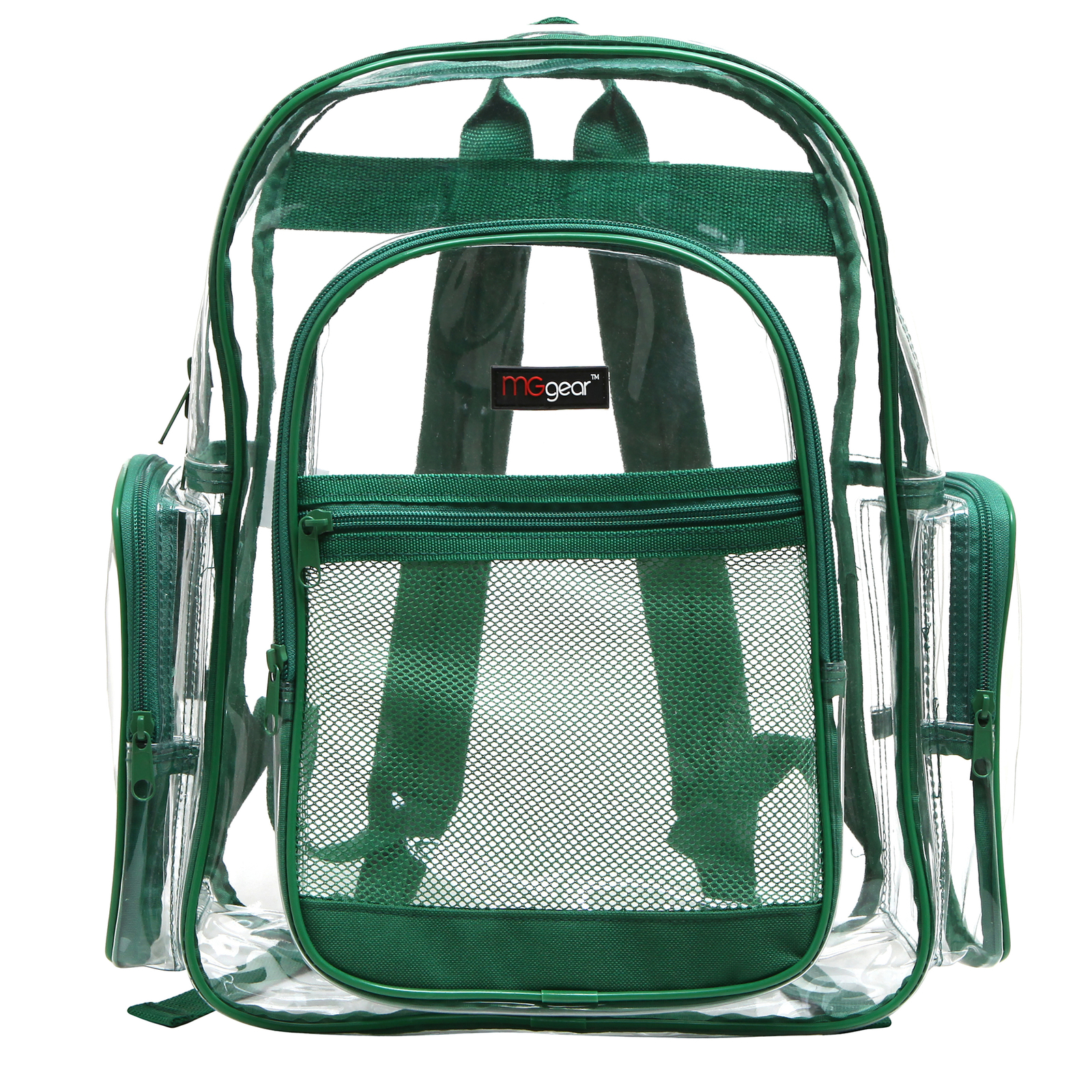 Clear Backpacks, Heavy Duty Transparent Backpack for Work, School, Green Trim