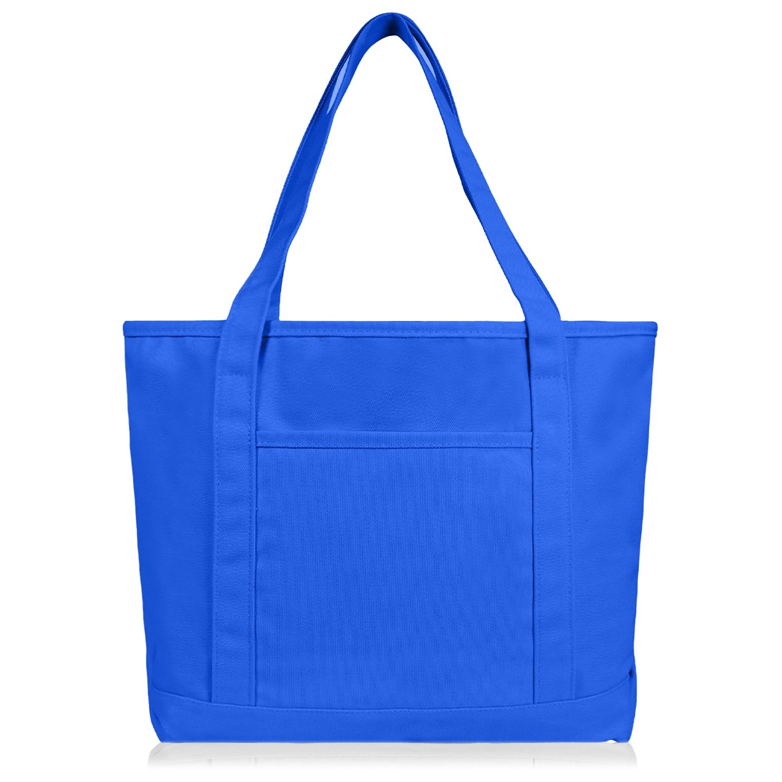 DALIX 20″ Solid Color Cotton Canvas Shopping Tote Bag in Medium, Royal Blue