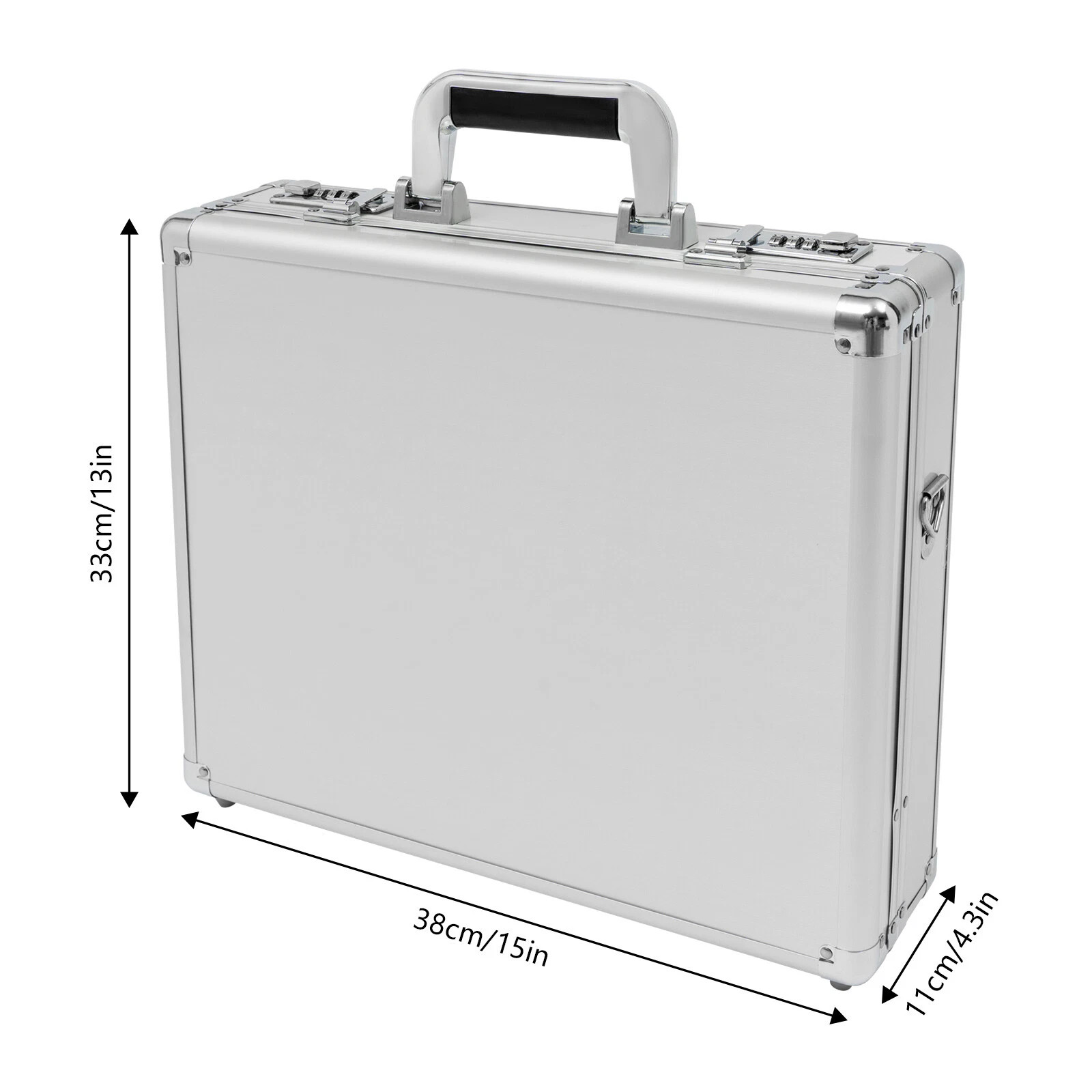 Aluminum Hard Case Big Capacity With Combination Lock Briefcase With Pocket