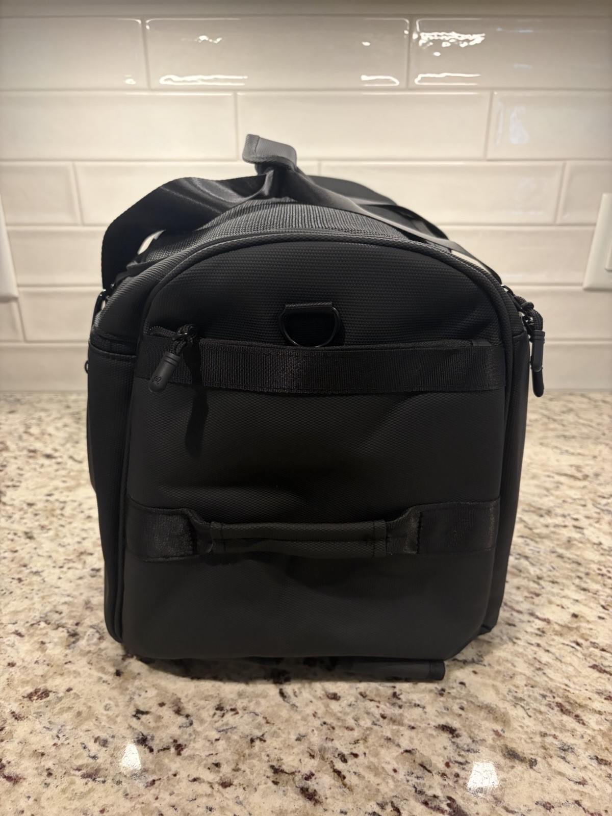 Malbon Golf Duffle Bag Black Buckets Logo Boston Gym Travel Carry On Weekender