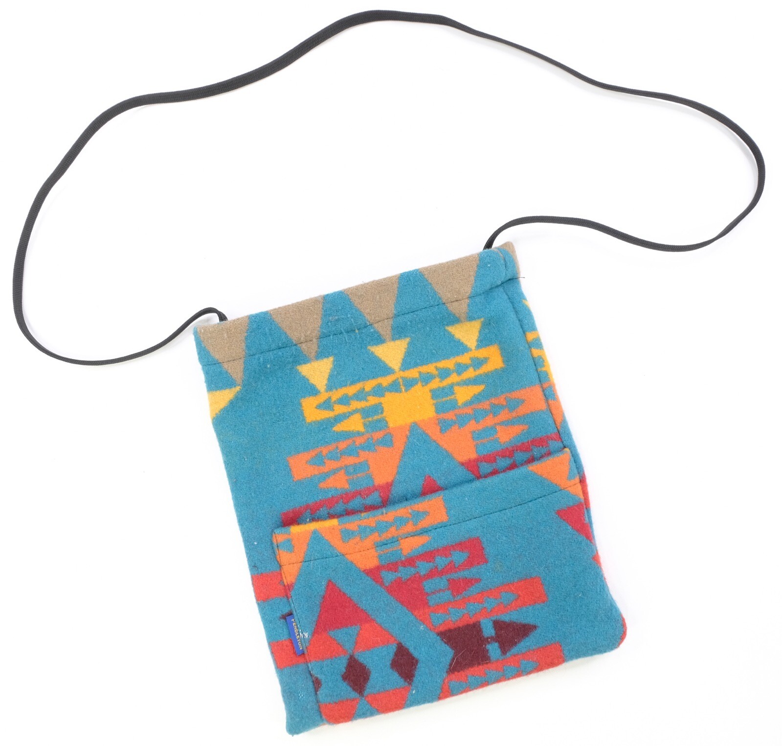 Rare Vintage PENDLETON Native Aztec Southwestern Navajo Small Tote Bag 90s Blue