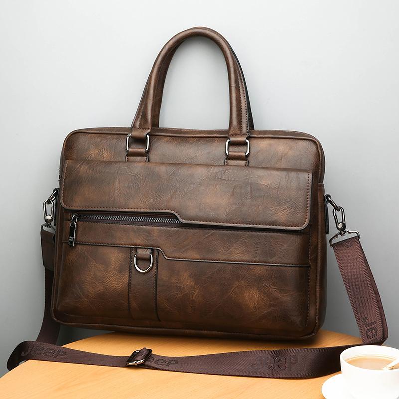 Multiple Pockets Briefcase Men’s Large Capacity Office Business Laptop Handbags