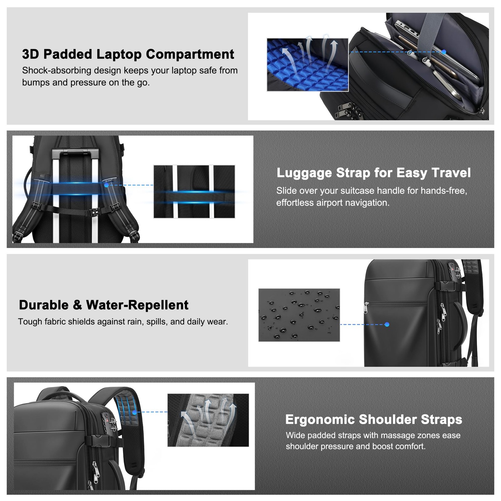 Vacuum Backpack Travel – Expandable Compression Carry On Backpack with Vacuum…